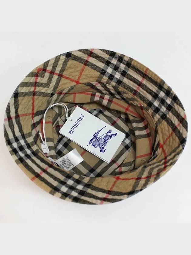 Check Cotton Bucket Hat Beige - BURBERRY - BALAAN 5