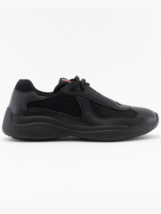 America's Cup Leather Mesh Low Top Sneakers Black - PRADA - BALAAN 3