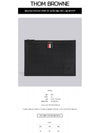 Black Diagonal Pebble Grain Leather Clutch Bag Black - THOM BROWNE - BALAAN 3