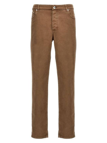 Dyed Denim Jeans Brown - BRUNELLO CUCINELLI - BALAAN 1