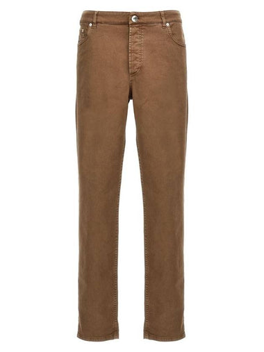 Dyed Denim Jeans Brown - BRUNELLO CUCINELLI - BALAAN 1