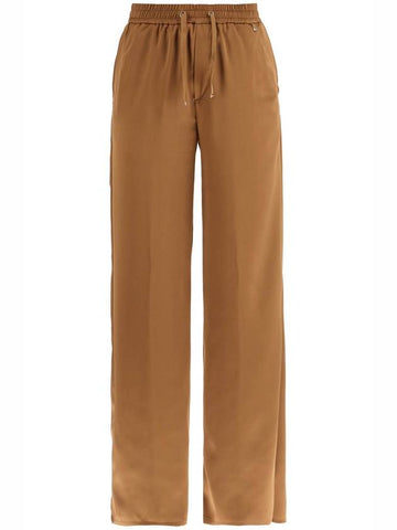 wide leg camel polyester pants - HERNO - BALAAN 1