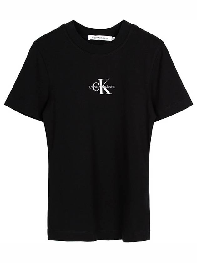 Monologo Short Sleeve T-Shirt Black - CALVIN KLEIN - BALAAN 2