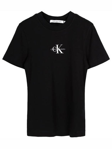 Monologo Short Sleeve T-Shirt Black - CALVIN KLEIN - BALAAN 1