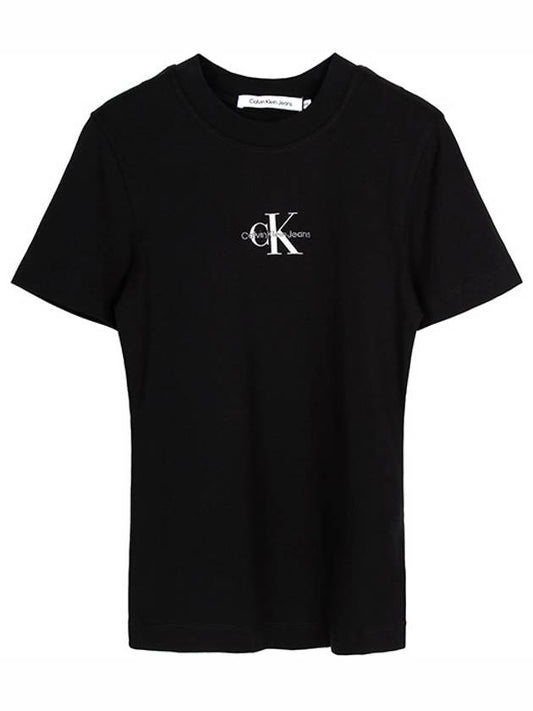 Monologo Short Sleeve T-Shirt Black - CALVIN KLEIN - BALAAN 1