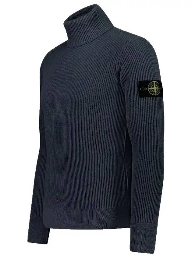 Men's Logo Patch Turtleneck Grey - STONE ISLAND - BALAAN 4