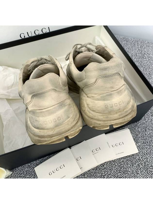 Lip logo dirty rhyton sneakers size 8 5 - GUCCI - BALAAN 4