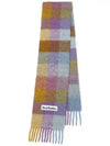 Check Mohair Muffler Violet Yellow - ACNE STUDIOS - BALAAN 3