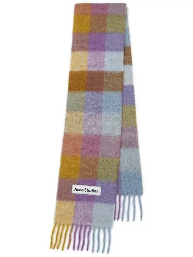 Check Mohair Muffler Violet Yellow - ACNE STUDIOS - BALAAN 3