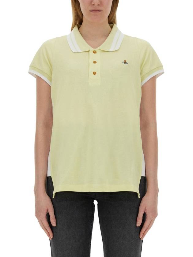 Embroidered ORB Polo Shirt Yellow - VIVIENNE WESTWOOD - BALAAN 4