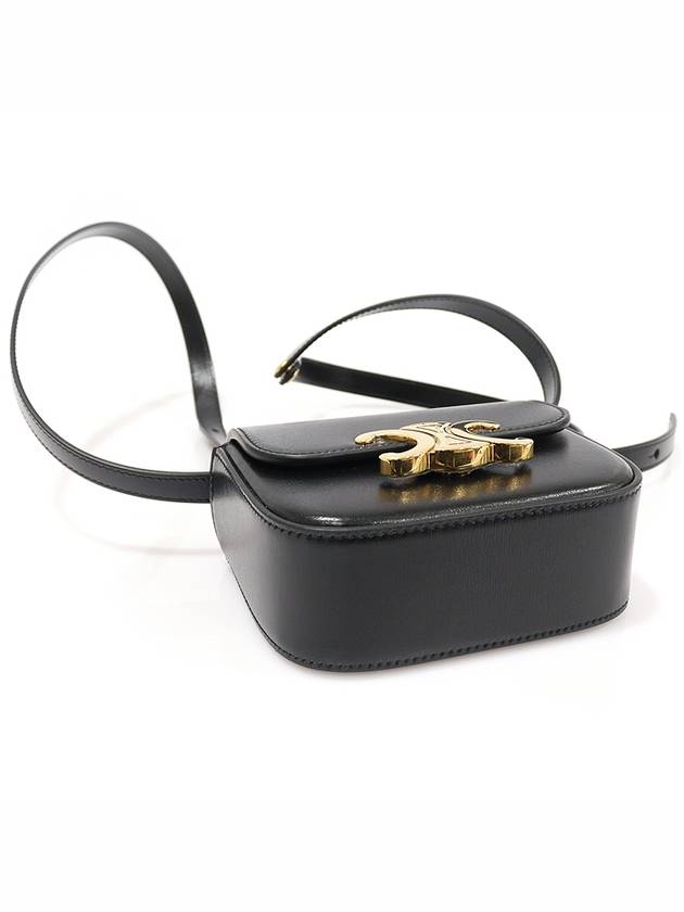 10I513DPV 38NO Black Shiny Calfskin Gold Mini Triope Claude Shoulder Bag - CELINE - BALAAN 5