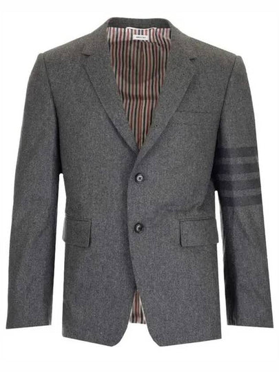 Men's Diagonal Armband Cashmere Flannel Classic Jacket Medium Grey - THOM BROWNE - BALAAN 2