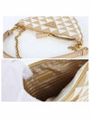 triangle logo embroidery fabric mini bag beige - PRADA - BALAAN.