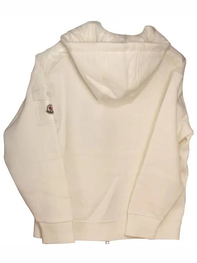 Logo Fleece Zip Up Hoodie Silk White - MONCLER - BALAAN 3