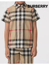 Check Junior Short Sleeve Shirt Brown - BURBERRY - BALAAN 7