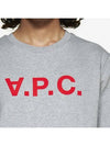 Red VPC Logo Long Sleeve Sweatshirt Grey - A.P.C. - BALAAN 7