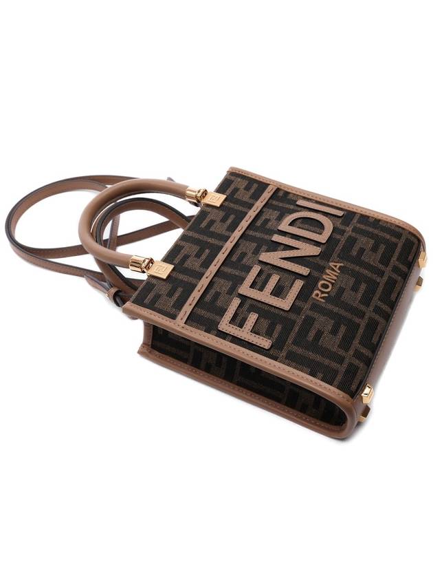 FF Mini Fabric Tote Bag Brown - FENDI - BALAAN 6