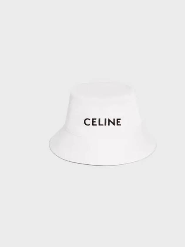 Embroidered Logo Bucket Hat Off White - CELINE - BALAAN 1