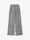 Warped Houndstooth Wool Blend Straight Pants Monochrome - BURBERRY - BALAAN 2