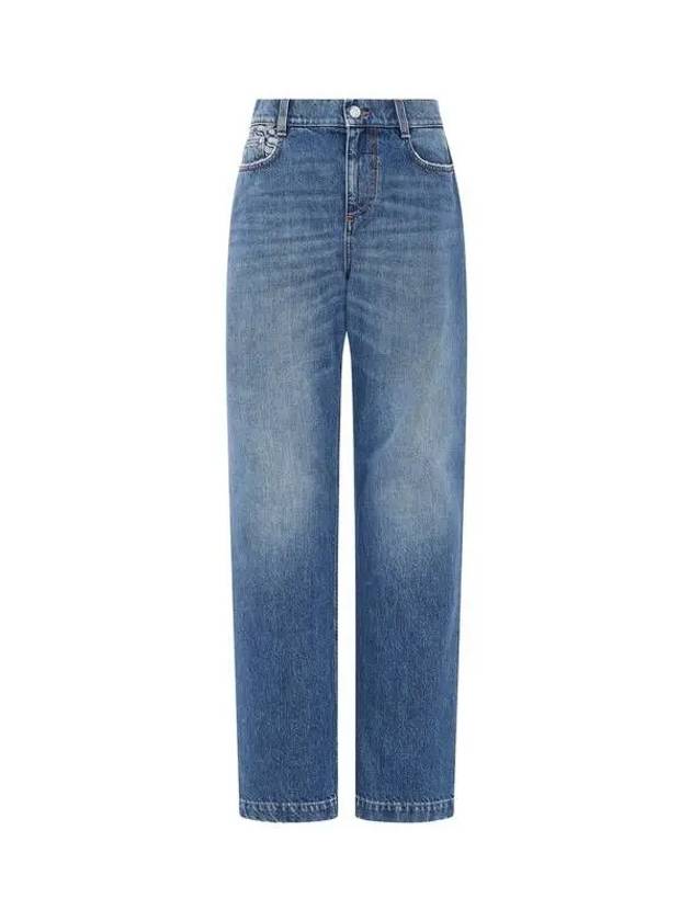 Women's S Wave Monogram Straight Jeans Blue 271945 - STELLA MCCARTNEY - BALAAN 1