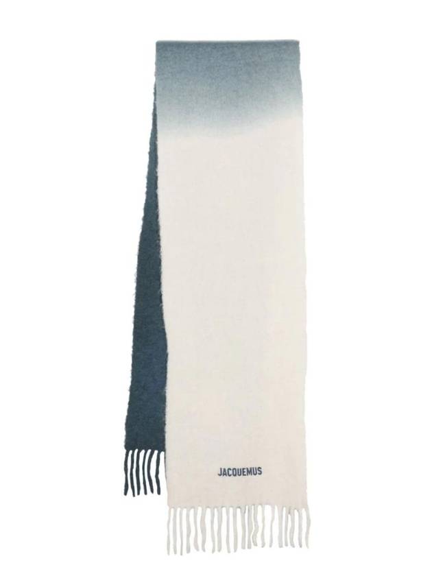 L'echarpe Moisson Embroidered Logo Alpaca Wool Muffler Navy - JACQUEMUS - BALAAN 1