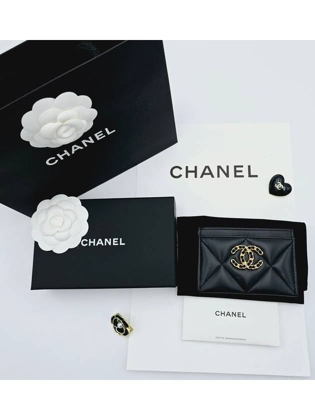 19 Card Slot Holder Lambskin Black Gold AP1167 - CHANEL - BALAAN 9