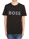 Logo Print Cotton Jersey Regular Fit Short Sleeve T-shirt Black - HUGO BOSS - BALAAN 2