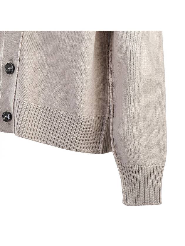 De Coeur Logo Wool Cardigan Light Beige - AMI - BALAAN 7