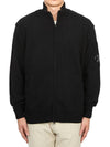 Lambswool GRS Zipped Cardigan Black - CP COMPANY - BALAAN 3