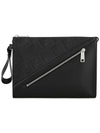 Shadow Stripe FF Motif Strap Flat Clutch Bag Black - FENDI - BALAAN 4