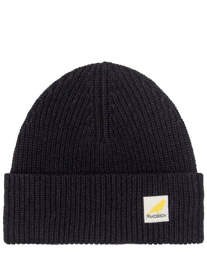 Logo Patch Wool Beanie Black - JW ANDERSON - BALAAN 2