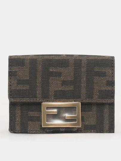 Baguette Micro Tri-fold Half Wallet Brown - FENDI - BALAAN 2