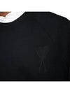 Big Heart Logo Sweatshirt Black - AMI - BALAAN 5