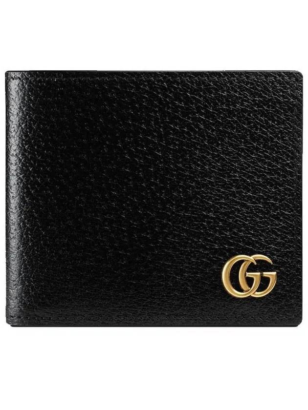 GG Marmont Leather Bi Fold Wallet Black Gold - GUCCI - BALAAN 2