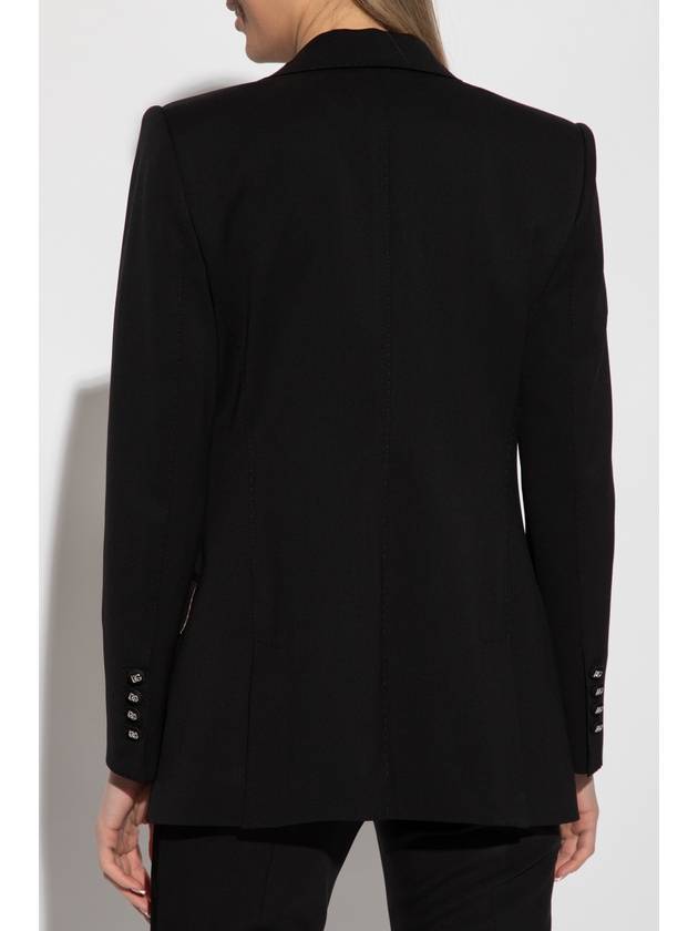 Women's Turlington Single Breasted Blazer Jacket Black - DOLCE&GABBANA - BALAAN 5