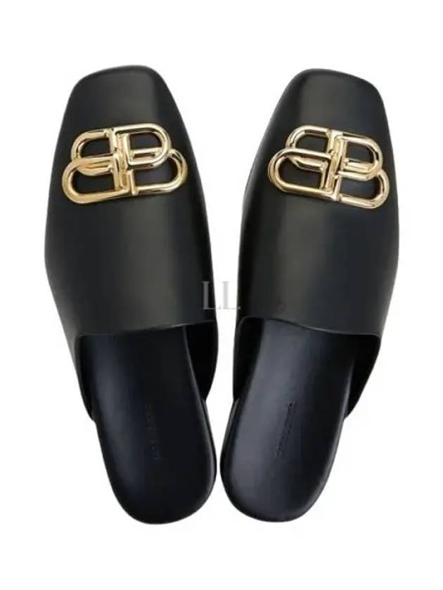 BB Logo Leather Mule Black - BALENCIAGA - BALAAN 2