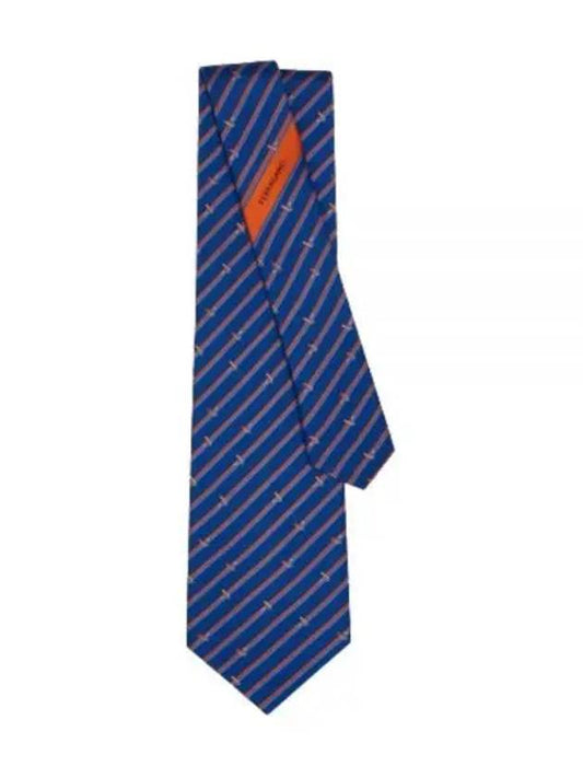 350962 770836 Tonal print silk tie - SALVATORE FERRAGAMO - BALAAN 2