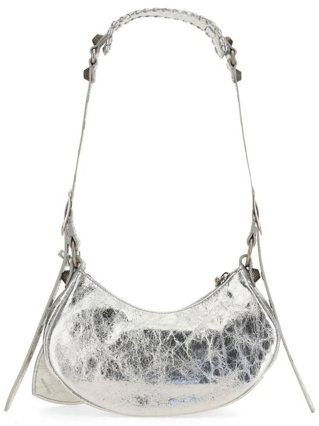 Metallic Le Cagol XS Lambskin Shoulder Bag Silver - BALENCIAGA - BALAAN 3