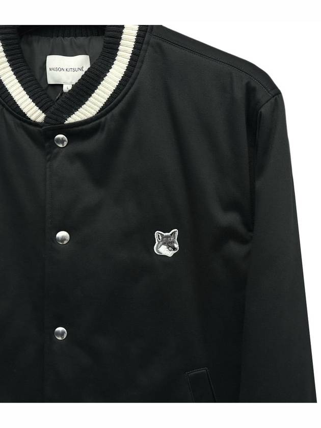 Cotton Satin Teddy Jacket Black - MAISON KITSUNE - BALAAN 4