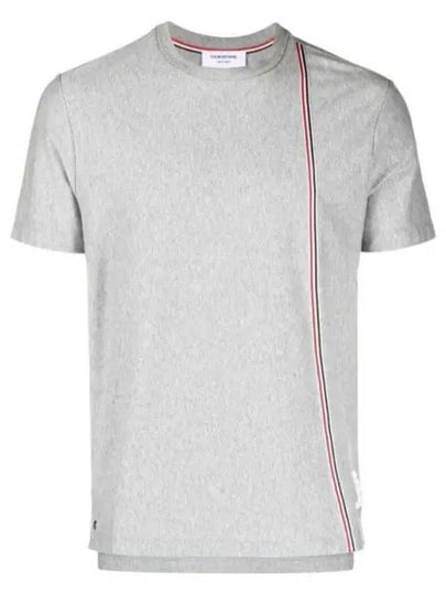 RWB Stripe Cotton Short Sleeve T-shirt Grey - THOM BROWNE - BALAAN 2