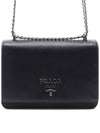 Saffiano Pocono Chain Shoulder Bag Silver - PRADA - BALAAN 2