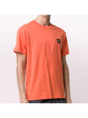 Logo Patch Short Sleeve T-Shirt Orange - STONE ISLAND - BALAAN 4