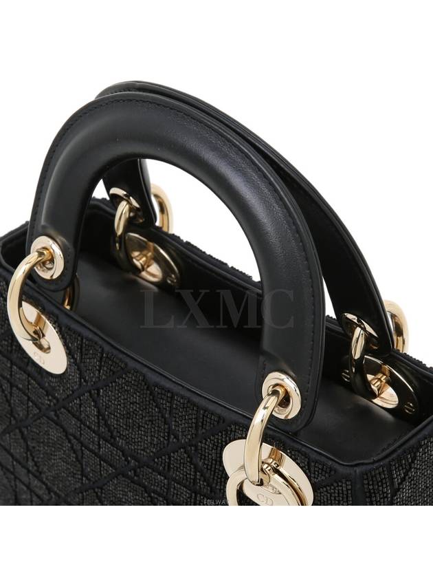 Lady mini bag black cannage micropearl embroidery M0505OIBE - DIOR - BALAAN 7