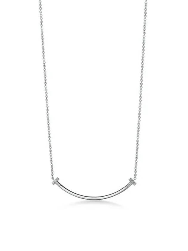 T Smile Small Diamonds Necklaces White Gold - TIFFANY & CO. - BALAAN 1