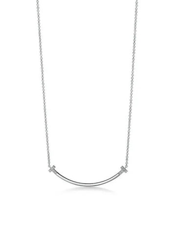 T Smile Small Diamonds Necklaces White Gold - TIFFANY & CO. - BALAAN 1