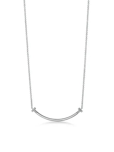 T Smile Small Diamonds Necklaces White Gold - TIFFANY & CO. - BALAAN 1