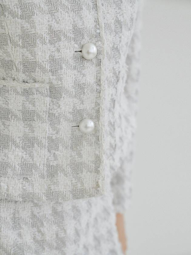 Tweed Jacket White Silver - MULLION - BALAAN 4