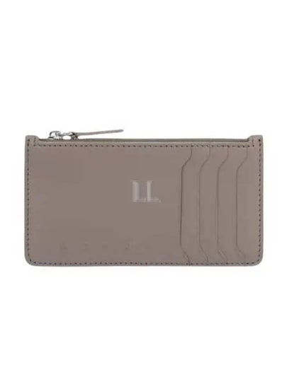 Logo Zipper Leather Card Wallet Grey - MARNI - BALAAN 2