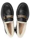 Code Brushed Calfskin Shearling Loafer Black - DIOR - BALAAN 3