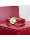 Panda Diamond Bezel Round Red Crocodile Leather Band Combi Watch - CARTIER - BALAAN 9